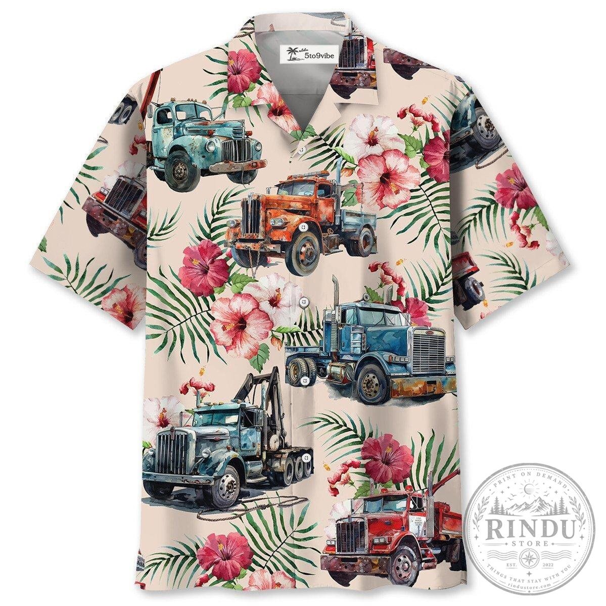Vintage Tow Truck Operator Car Unisex Hawaiian Shirt For Men and Women 2 Vintage Tow Truck Operator Car Unisex Hawaiian Shirt For Men and Women