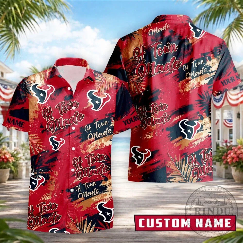 Personalized Hawaiian Shirt for Men and Women featuring Houston Texans Football Design