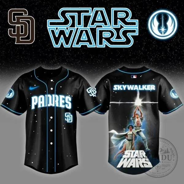 Luke Skywalker Star Wars San Diego Padres Baseball Jersey 7 Luke Skywalker Star Wars San Diego Padres Baseball Jersey