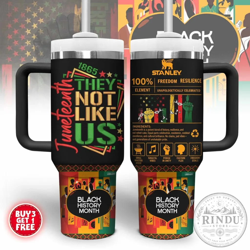 Juneteenth They Not Like Us Black History Month Tumbler with Handle Juneteenth They Not Like Us Black History Month Tumbler with Handle
