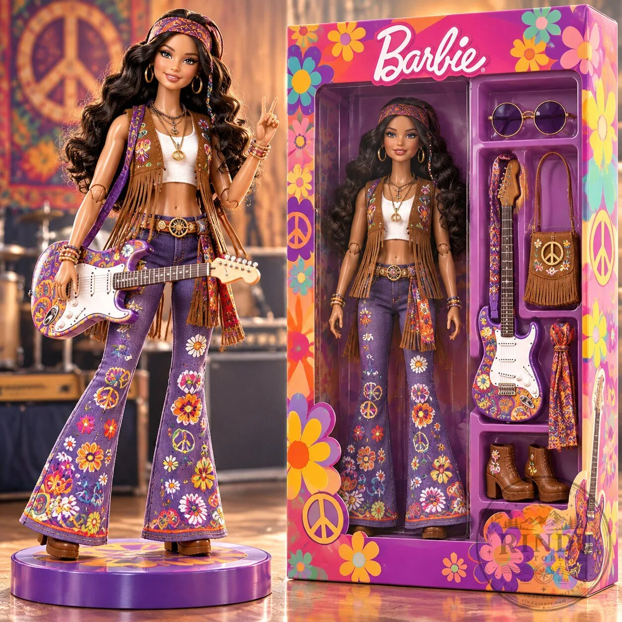 Barbie Signature Music Festival Hippie Fashion Doll with Guitar and Accessories