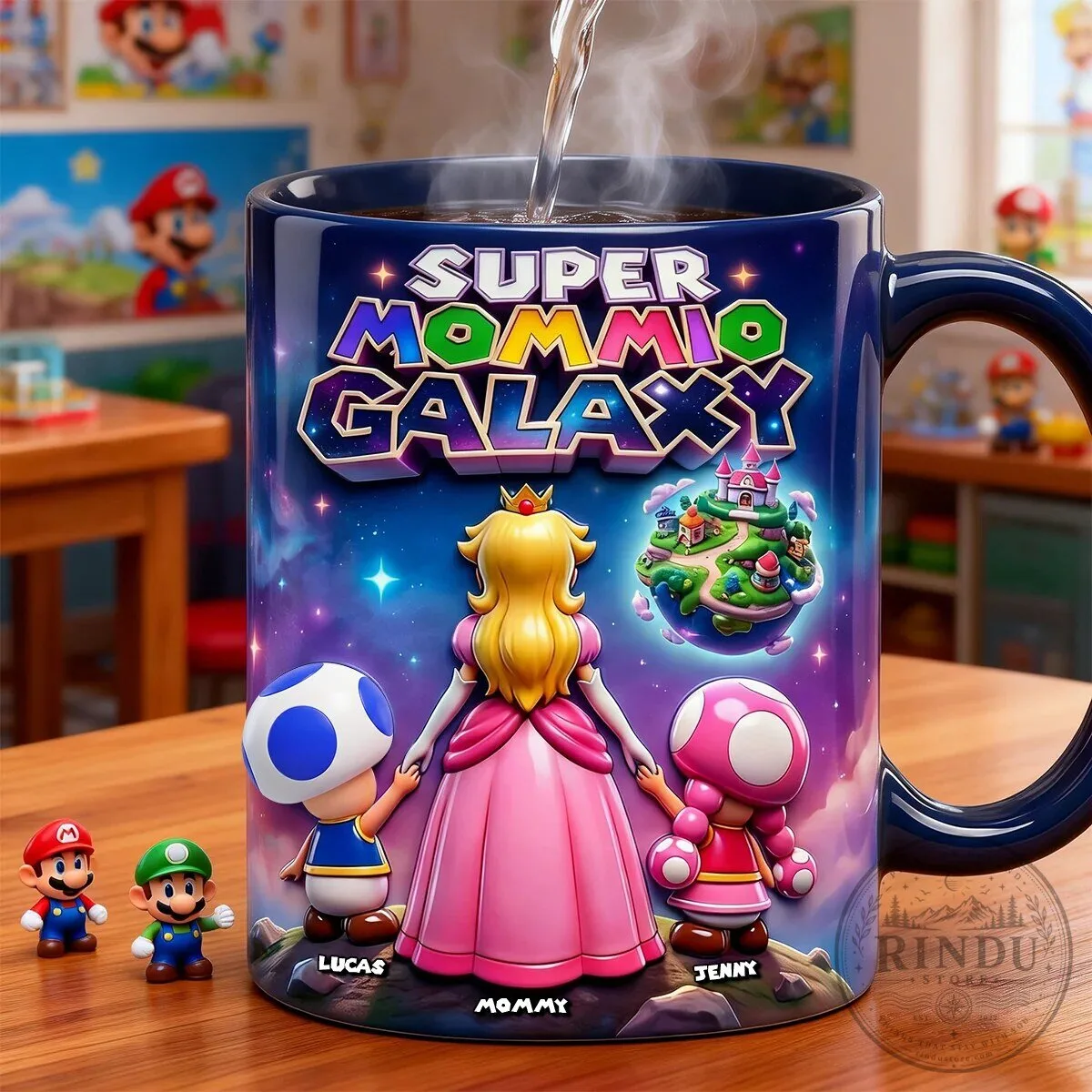 Super Mario Galaxy Princess Peach and Toad Family Coffee Mug 9 Super Mario Galaxy Princess Peach and Toad Family Coffee Mug