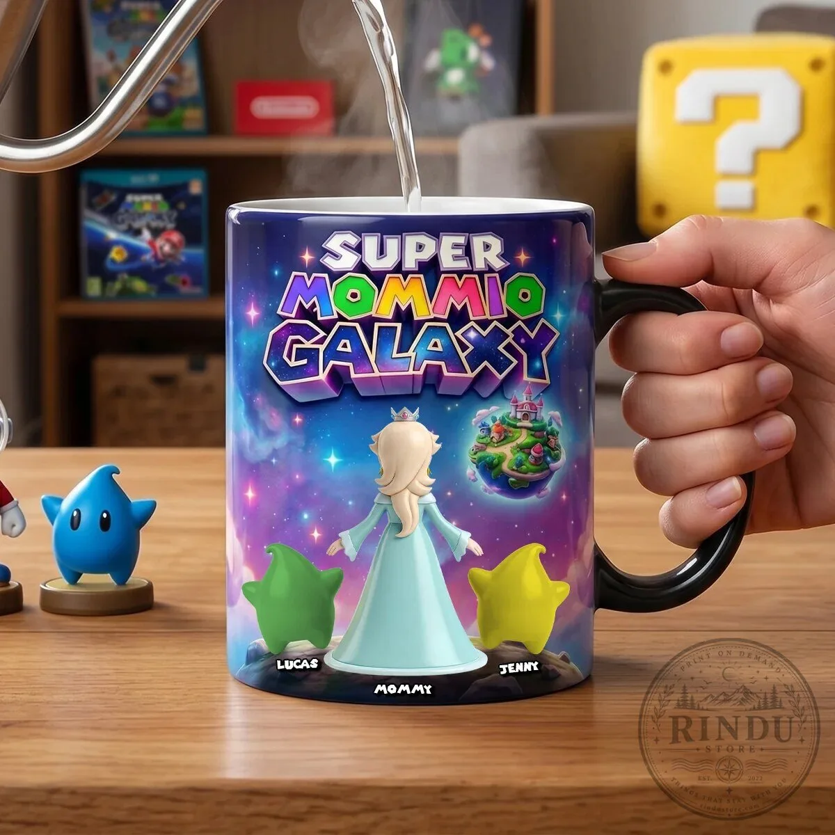 Super Mario Galaxy Princess Peach and Toad Family Coffee Mug 11 Super Mario Galaxy Princess Peach and Toad Family Coffee Mug