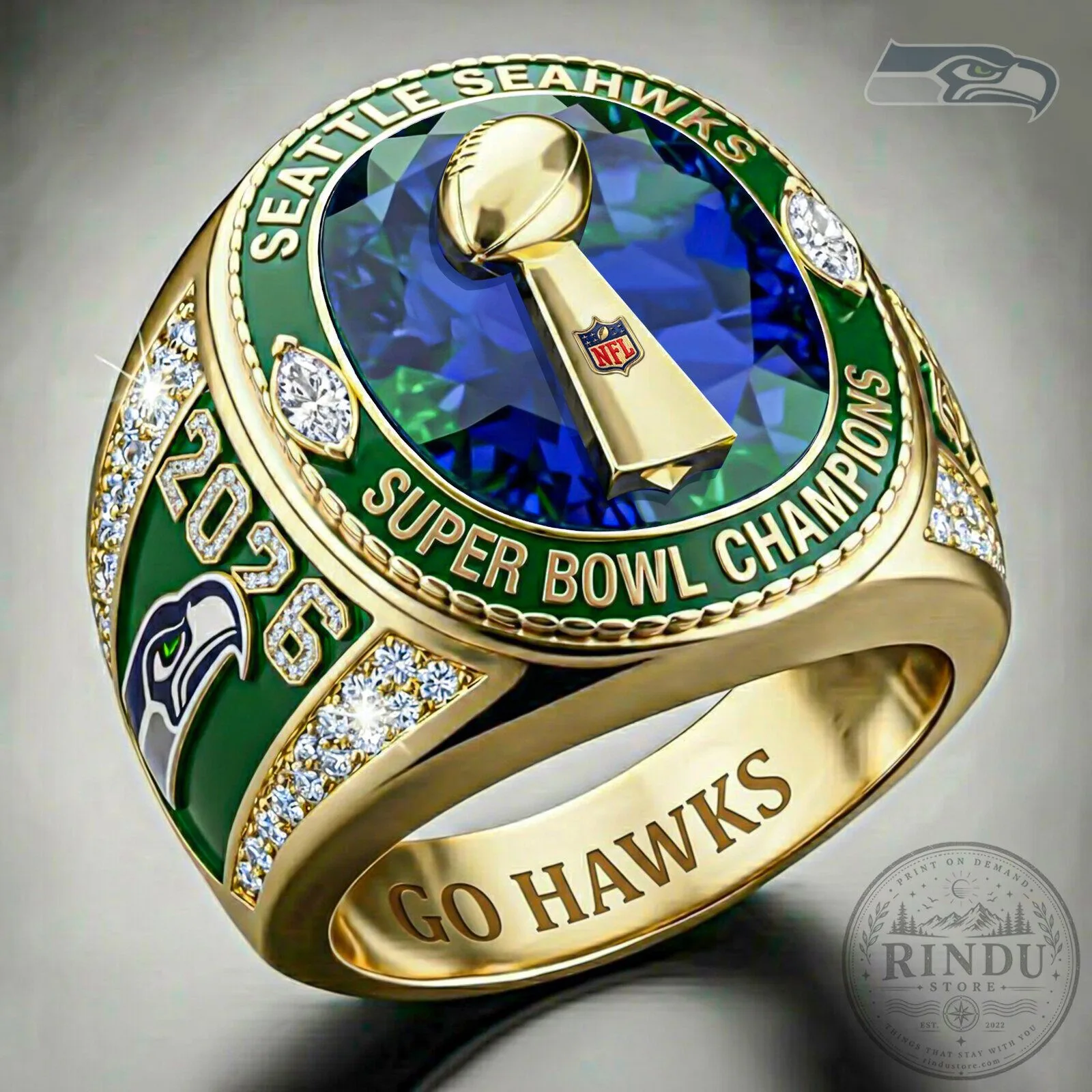 Seattle Seahawks 2026 Super Bowl Champions Commemorative Ring