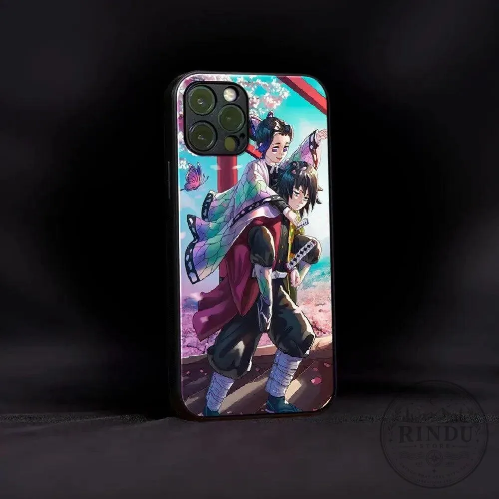 Demon Slayer Shinobu Kocho and Giyu Tomioka Anime Art Phone Case