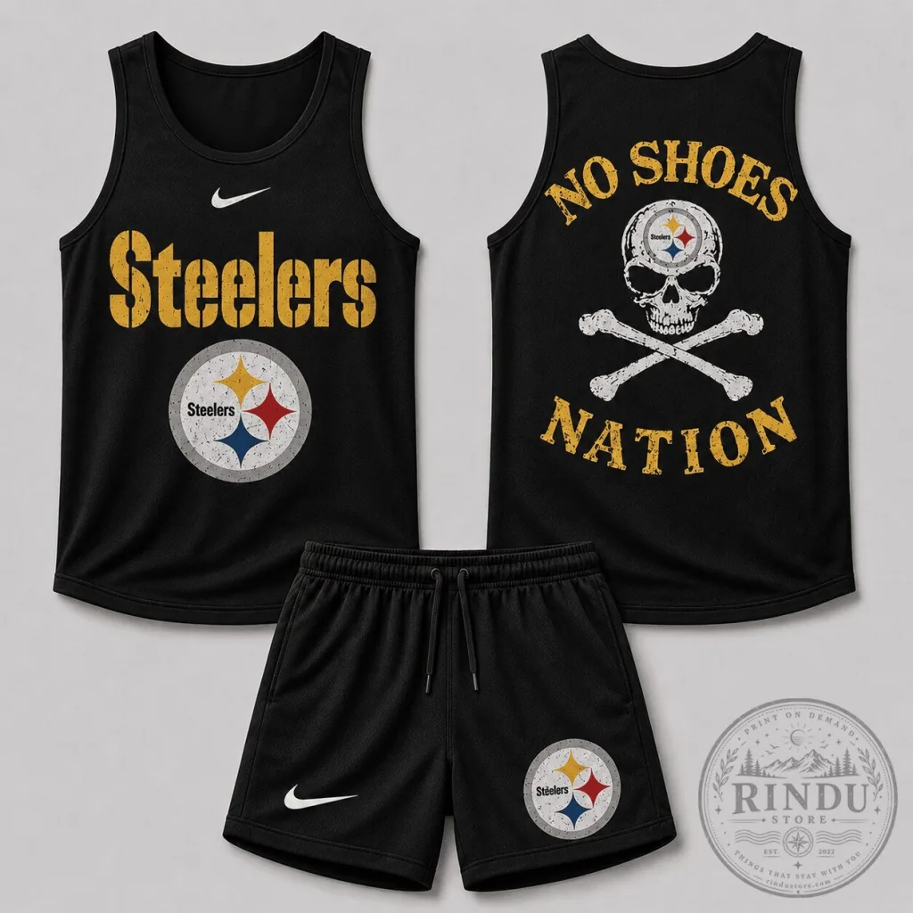 Skull Crossbones Tank Top and Shorts Set for No Shoes Nation by Pittsburgh Steelers Skull Crossbones Tank Top and Shorts Set for No Shoes Nation by Pittsburgh Steelers
