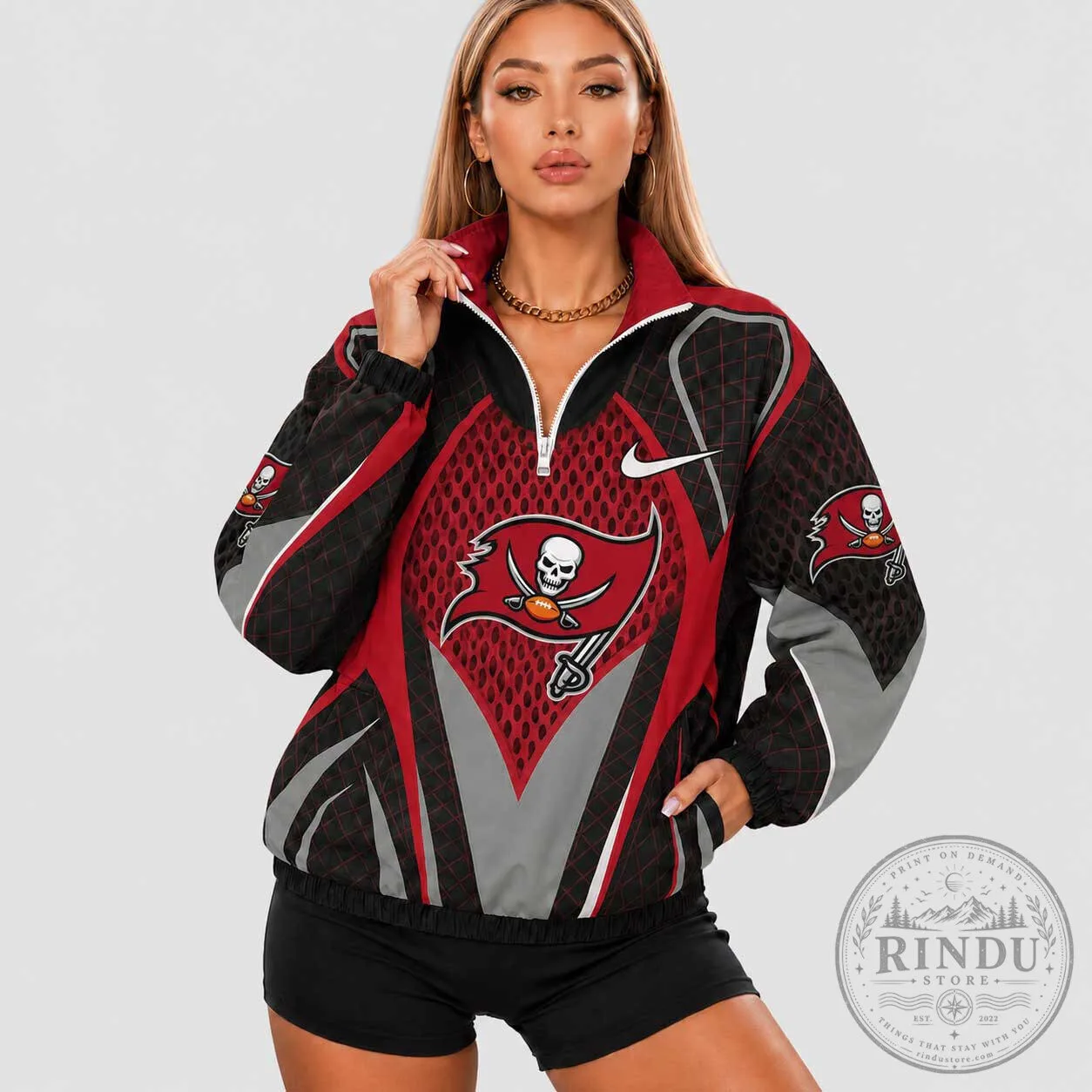 Tampa Bay Buccaneers NFL Football Team Fan Quarter-Zip Jacket