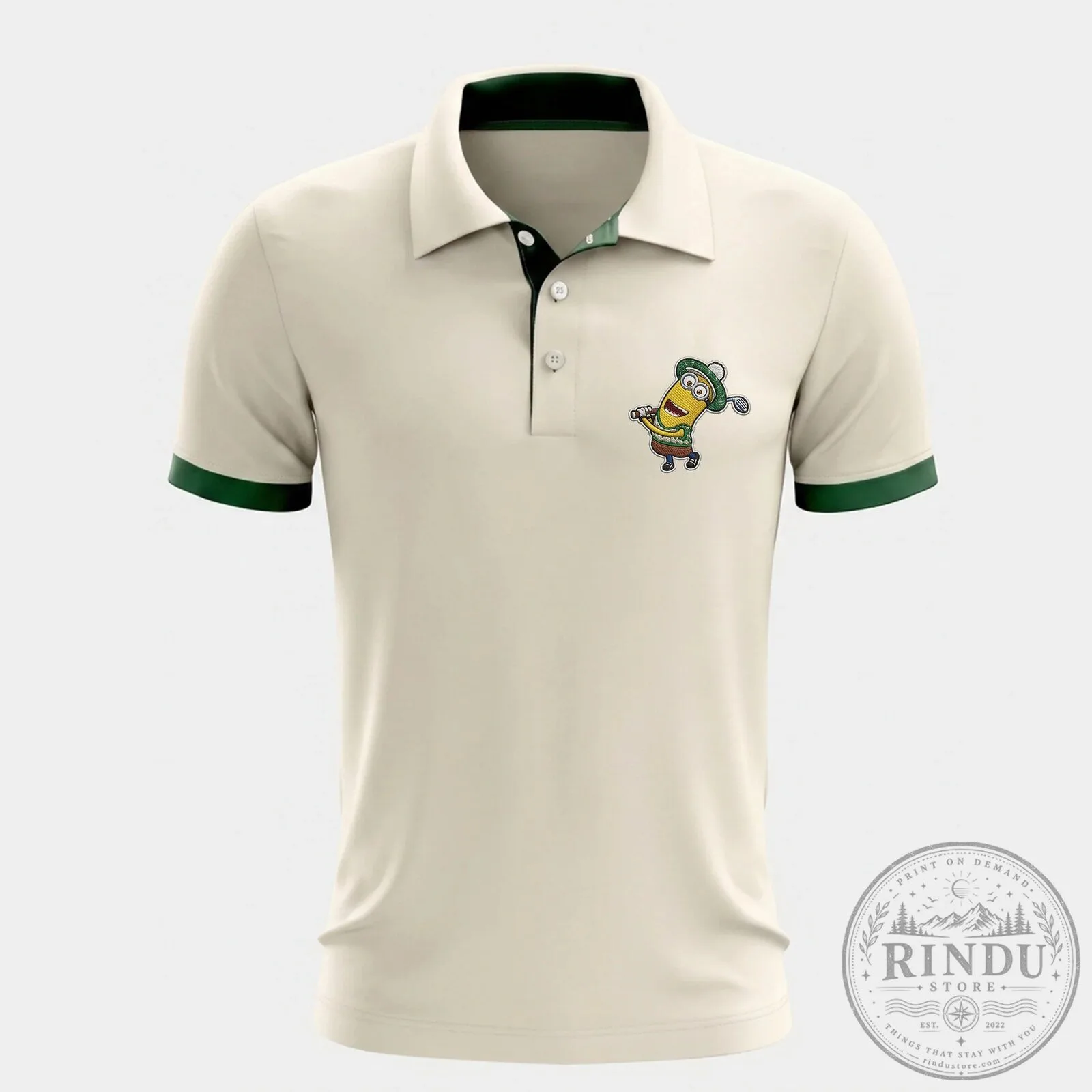 Team Green Minion Golf Polo Shirt - Personalized Cream Green Casual Polo 9 Team Green Minion Golf Polo Shirt - Personalized Cream Green Casual Polo