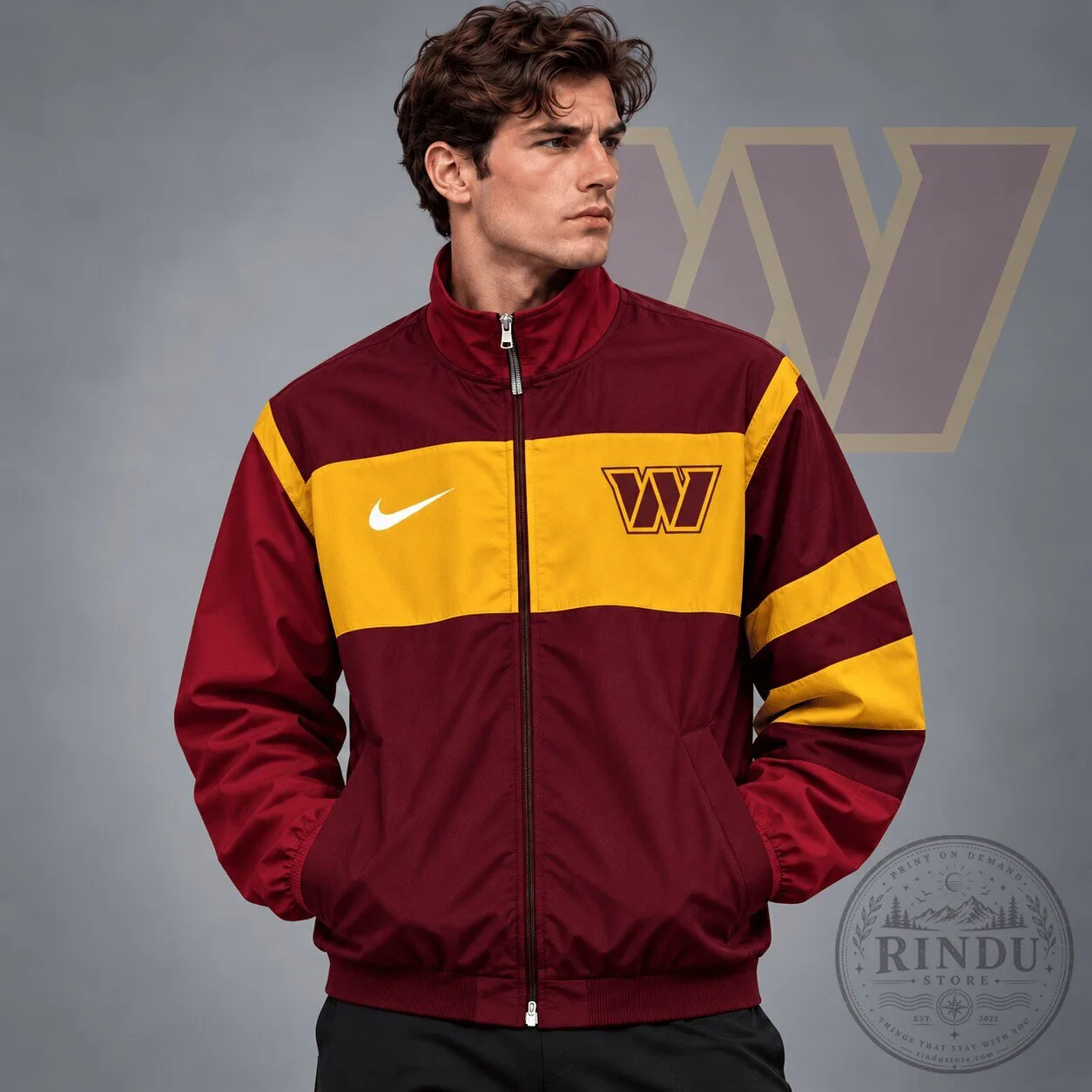 Washington Commanders Nike Color Block Full Zip Track Jacket