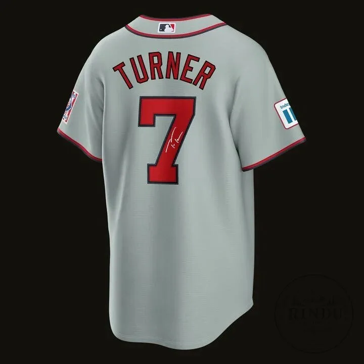 Trea Turner Philadelphia Phillies Gray Baseball Jersey 9 Trea Turner Philadelphia Phillies Gray Baseball Jersey