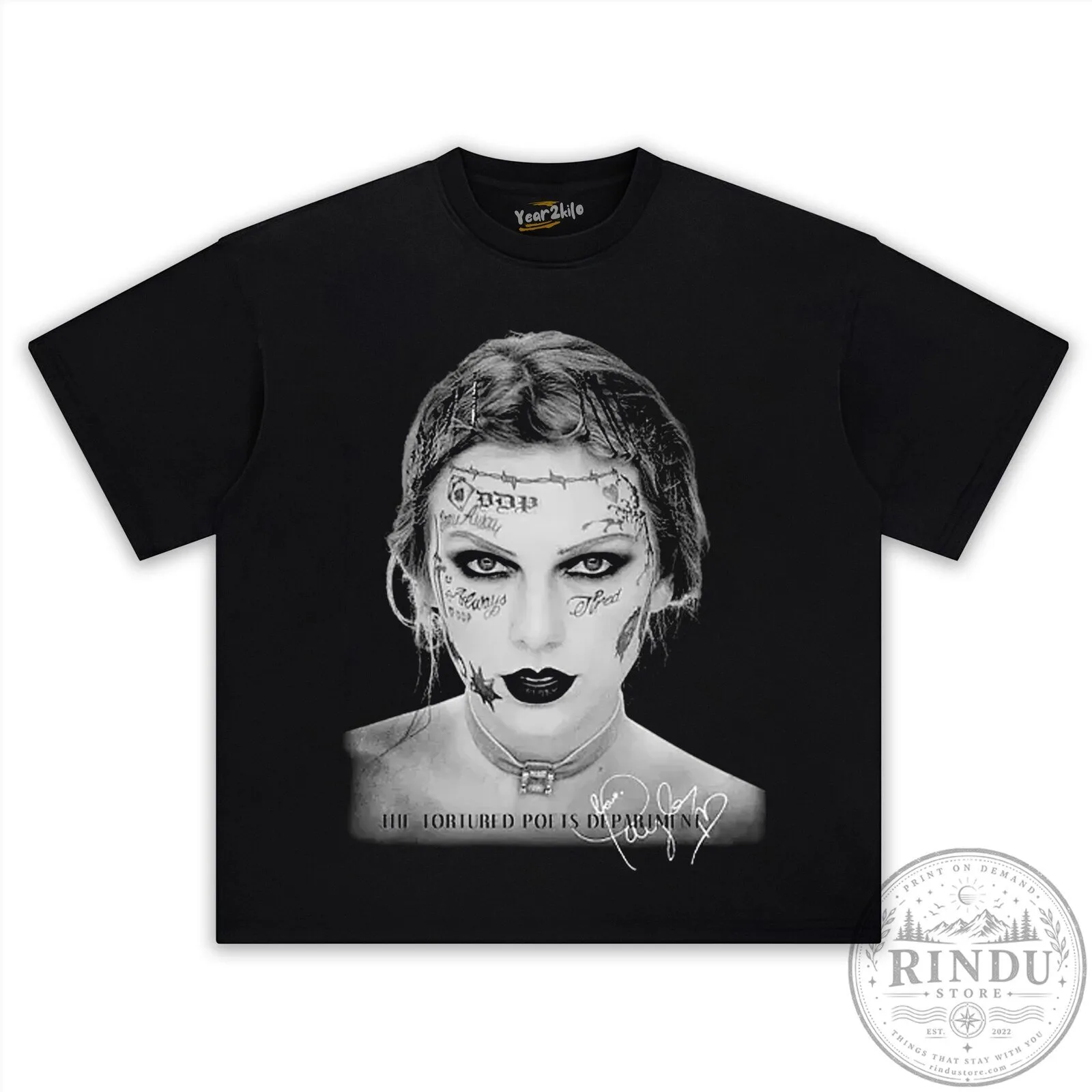 The Tortured Poets Department Album Cover T-Shirt featuring Taylor Swift