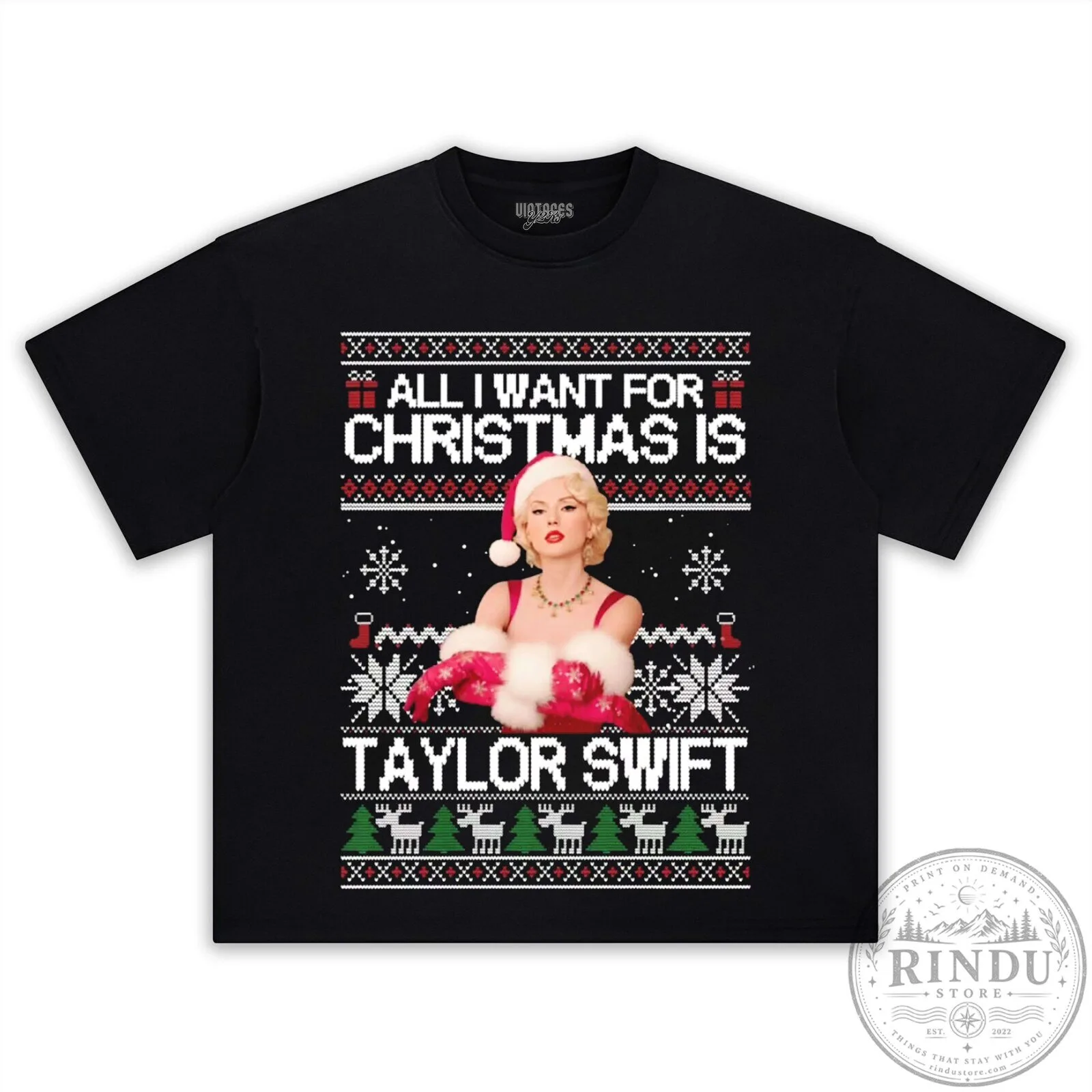 Taylor Swift Christmas Ugly Sweater Style T-Shirt