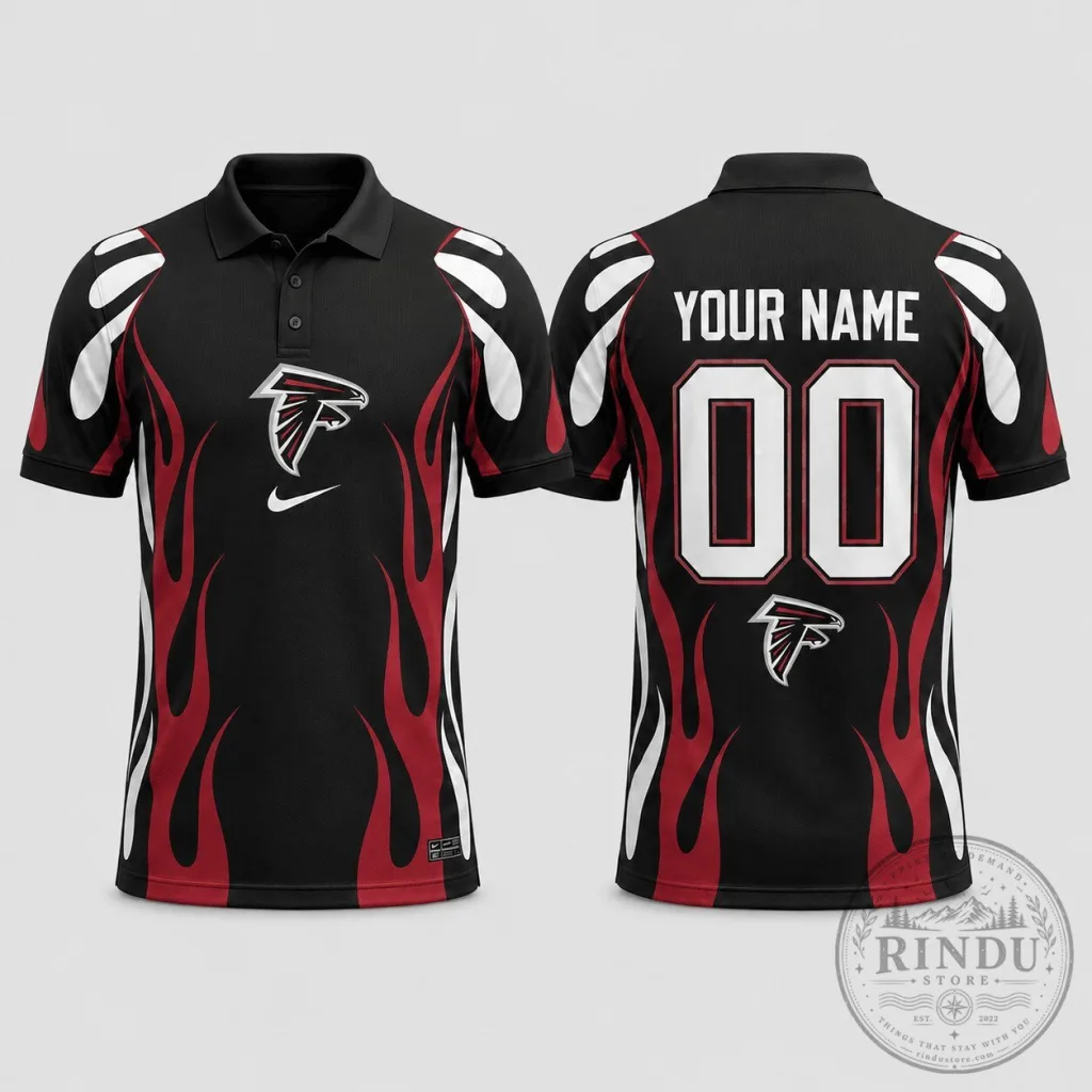 Atlanta Falcons Nike Flame Design Personalized Polo Shirt Atlanta Falcons Nike Flame Design Personalized Polo Shirt
