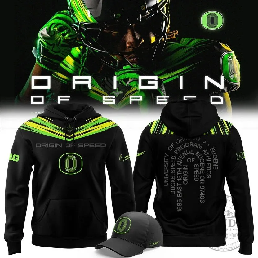 University of Oregon Ducks Football Origin of Speed Black Hoodie