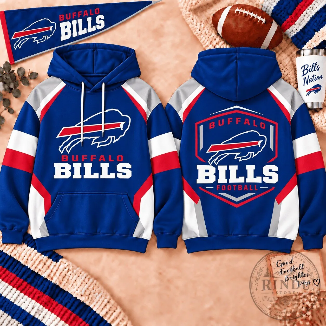 Color Block Hoodie featuring the Buffalo Bills NFL Team Shield