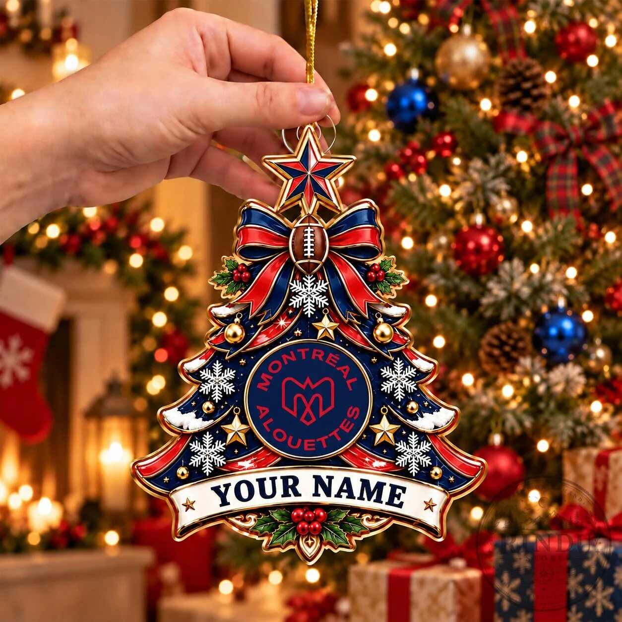 Montreal Alouettes Canadian Football League Christmas Tree Ornament Custom Name