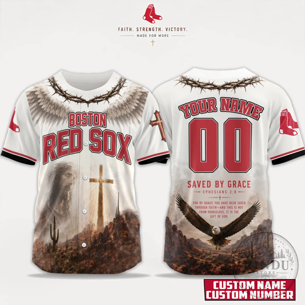Boston Red Sox Baseball Personalized Christian Faith Jersey