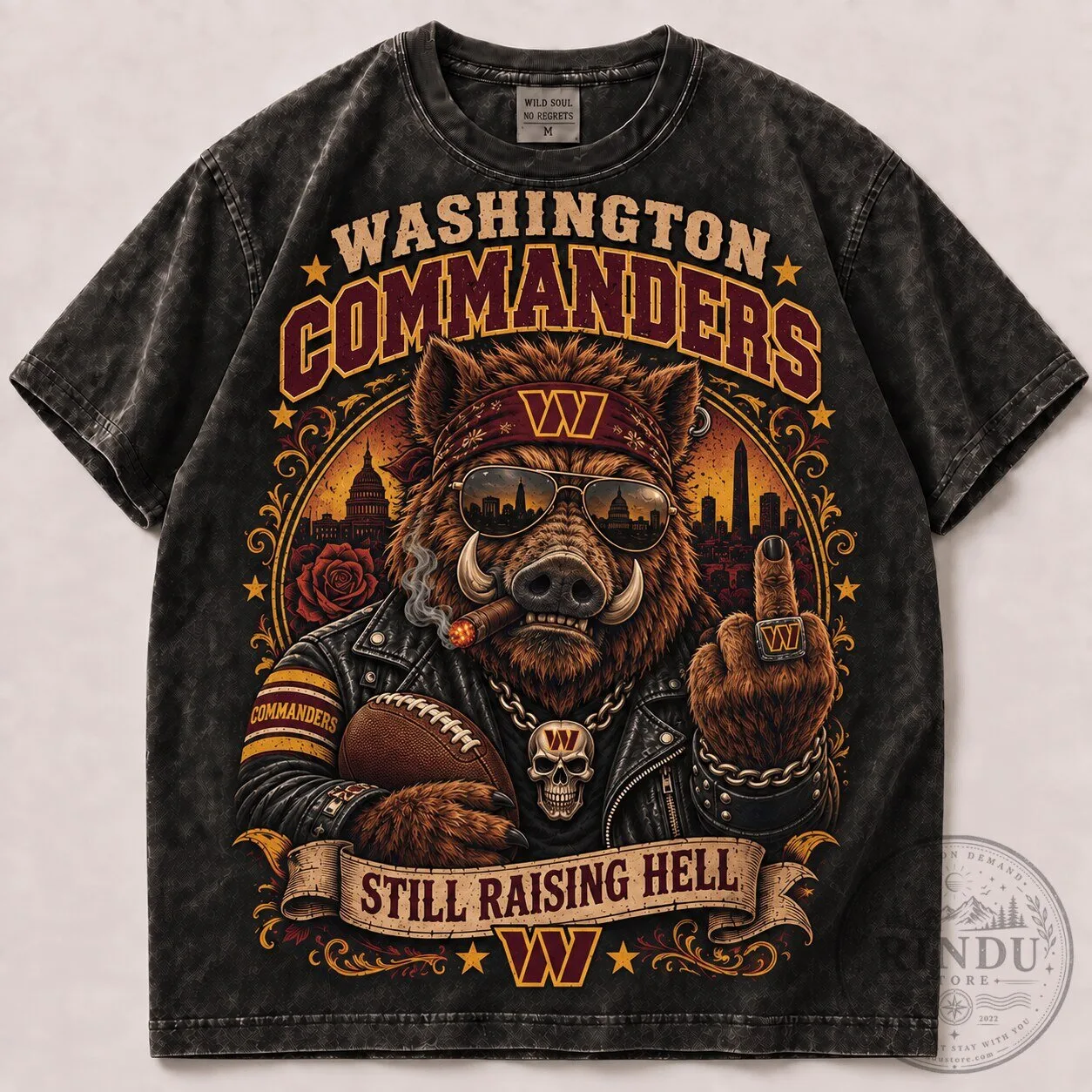 Washington Commanders Football 1D Fan Vintage Washed T-Shirt 5 Washington Commanders Football 1D Fan Vintage Washed T-Shirt