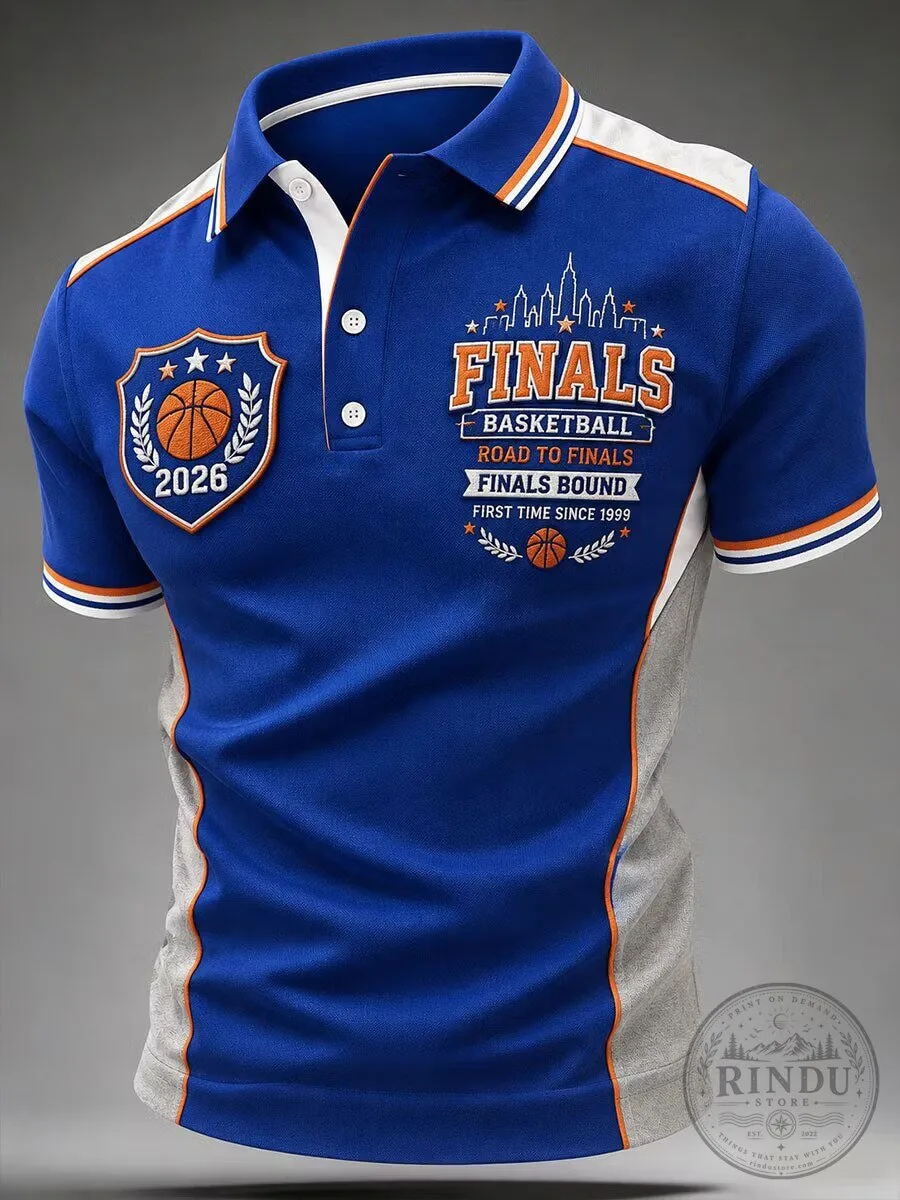 Men's Classic Basketball Fan Graphic Polo Shirt 2026 Finals Bound