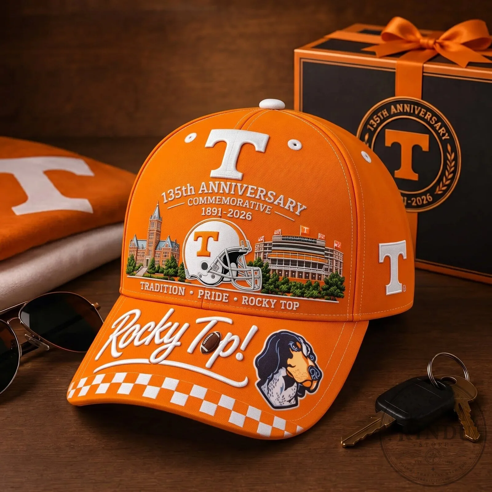 Rocky Top Baseball Cap Hat for Tennessee Volunteers' 135th Anniversary Celebration