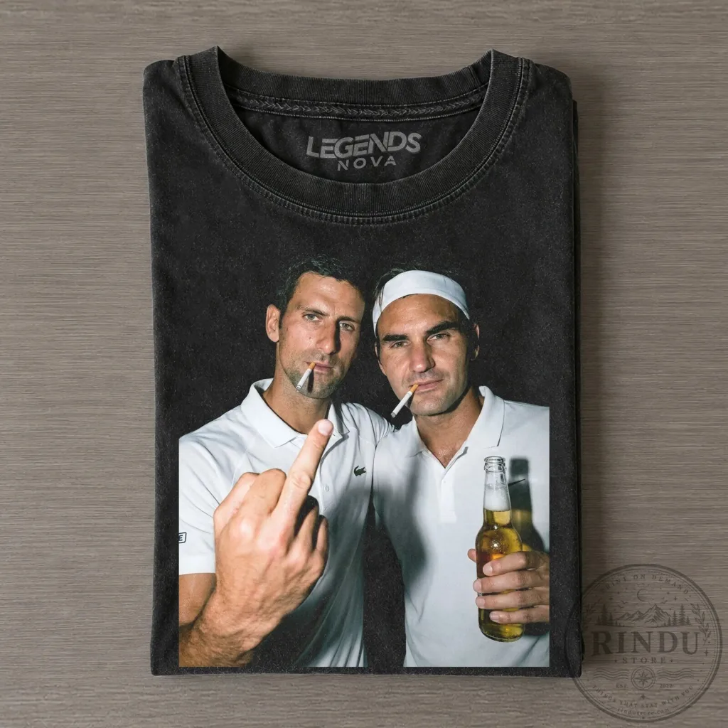 Novak Djokovic and Roger Federer Vintage Tennis Fan T-Shirt Novak Djokovic and Roger Federer Vintage Tennis Fan T-Shirt