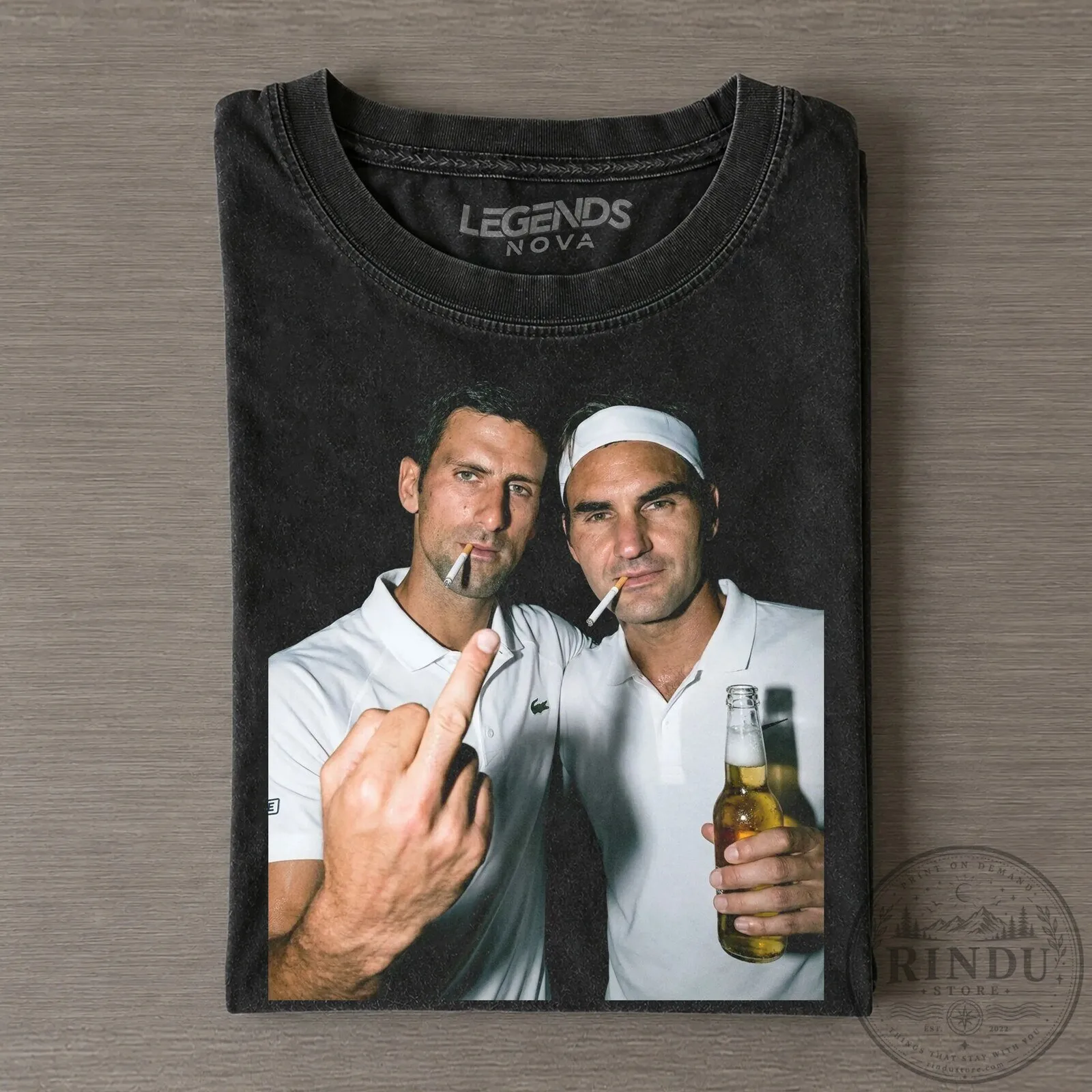 Novak Djokovic and Roger Federer Vintage Tennis Fan T-Shirt
