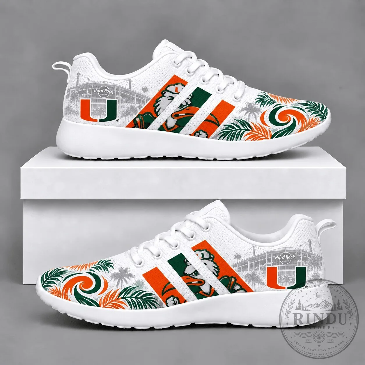 Miami Hurricanes Hard Rock Cafe Mascot Running Shoes