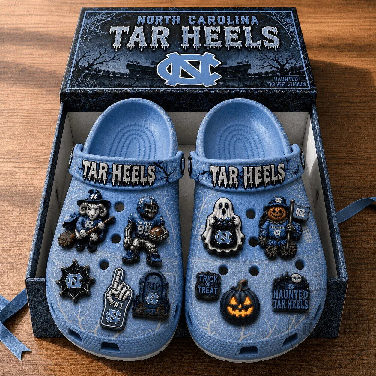 North Carolina Tar Heels Halloween Haunted Stadium Clogs