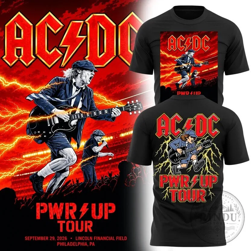 Black Graphic T-Shirt for the 2026 AC/DC Power Up Tour in Philadelphia