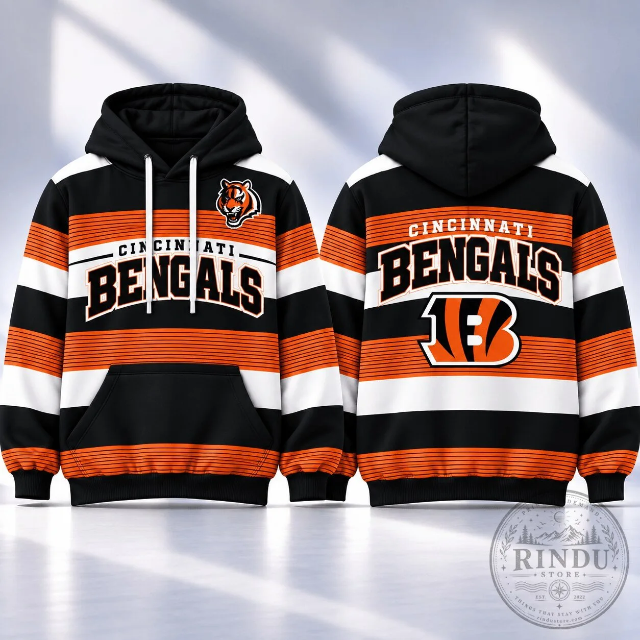 Cincinnati Bengals National Football League Retro Stripe Team Hoodie