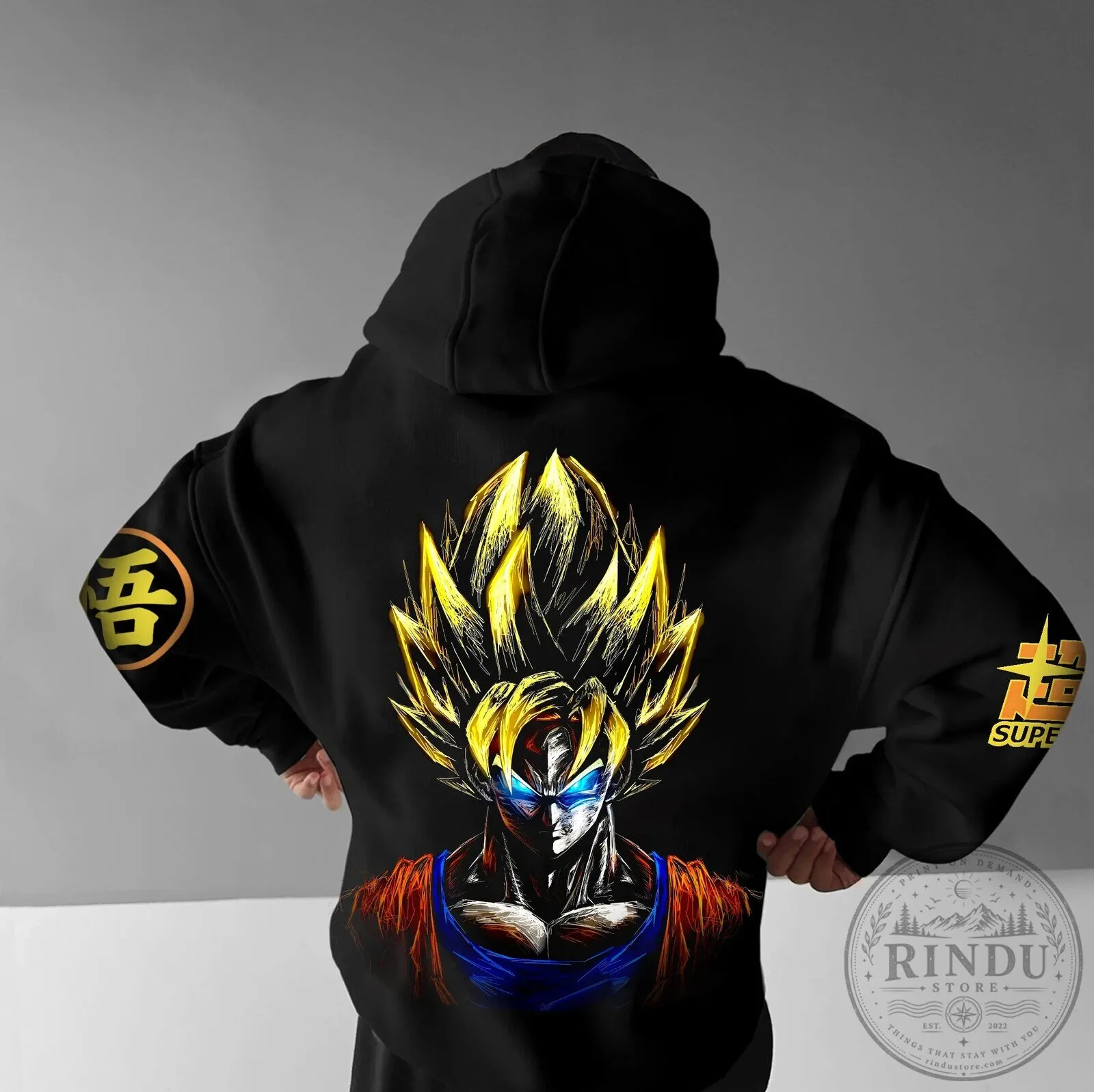 Dragon Ball Z Goku Super Saiyan Black Graphic Pullover Hoodie