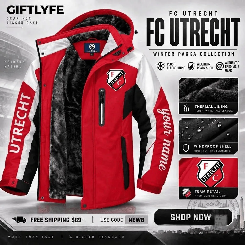 FC Utrecht Eredivisie Football Club Winter Parka Jacket