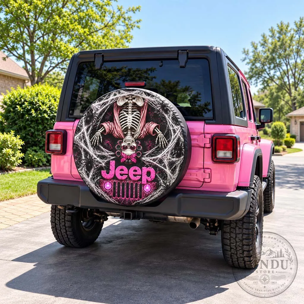 Halloween Jeep Skeleton With Hair Rollers Spare Tire Cover 20 Halloween Jeep Skeleton With Hair Rollers Spare Tire Cover