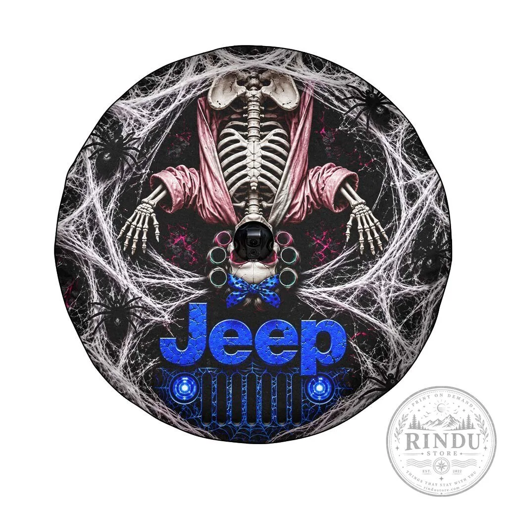 Halloween Jeep Skeleton With Hair Rollers Spare Tire Cover 23 Halloween Jeep Skeleton With Hair Rollers Spare Tire Cover