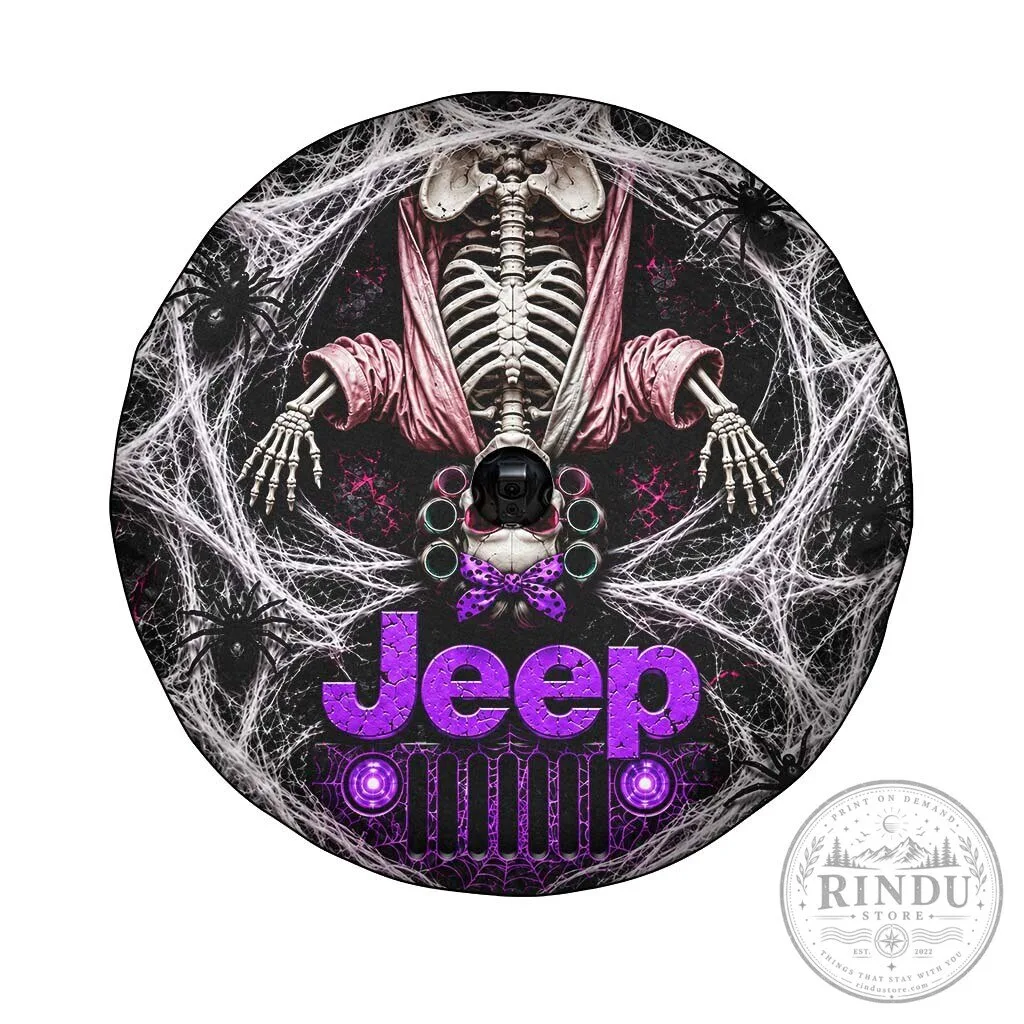 Halloween Jeep Skeleton With Hair Rollers Spare Tire Cover 24 Halloween Jeep Skeleton With Hair Rollers Spare Tire Cover
