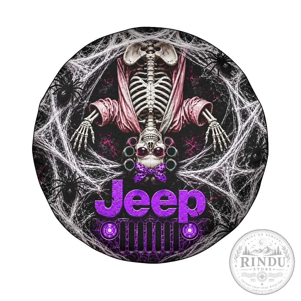 Halloween Jeep Skeleton With Hair Rollers Spare Tire Cover 32 Halloween Jeep Skeleton With Hair Rollers Spare Tire Cover
