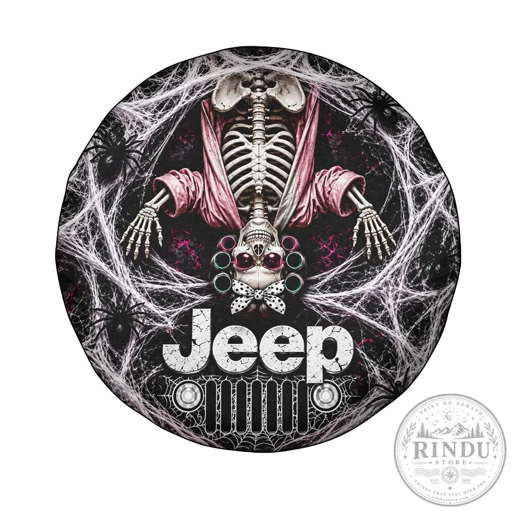 Halloween Jeep Skeleton With Hair Rollers Spare Tire Cover 37 Halloween Jeep Skeleton With Hair Rollers Spare Tire Cover