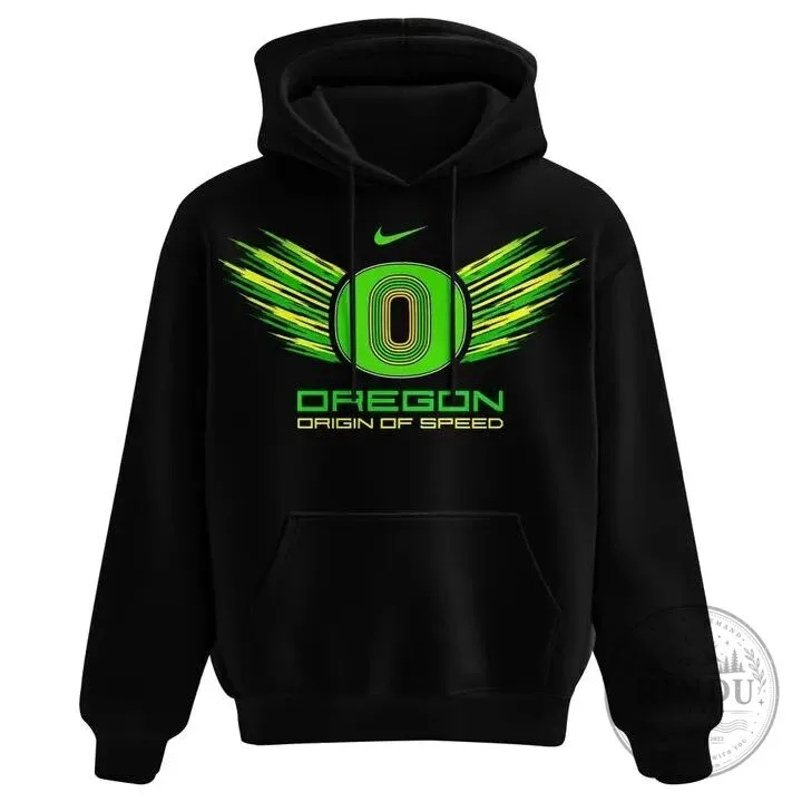 Black Pullover Hoodie for the Oregon Ducks Origin of Speed Football Team 10 Black Pullover Hoodie for the Oregon Ducks Origin of Speed Football Team