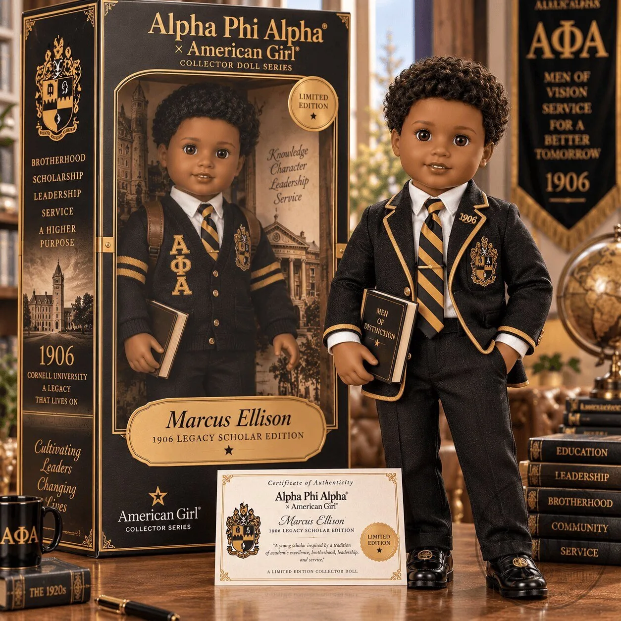 Alpha Phi Alpha American Girl Marcus Ellison 1906 Legacy Scholar Edition Doll 2 Alpha Phi Alpha American Girl Marcus Ellison 1906 Legacy Scholar Edition Doll