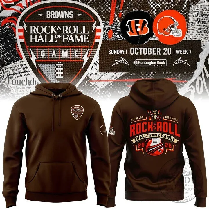 Cleveland Browns Rock and Roll Hall of Fame Game 2026 Brown Hoodie