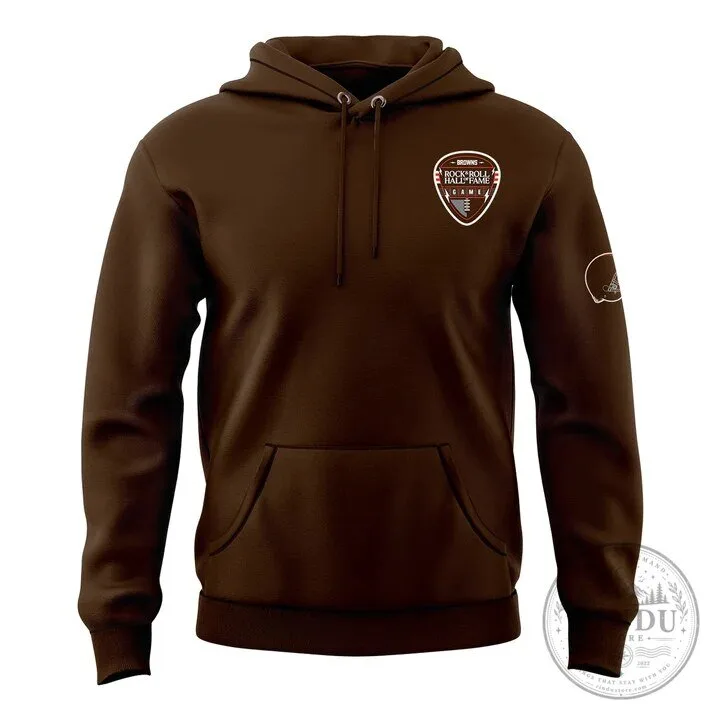 Cleveland Browns Rock and Roll Hall of Fame Game 2026 Brown Hoodie 8 Cleveland Browns Rock and Roll Hall of Fame Game 2026 Brown Hoodie