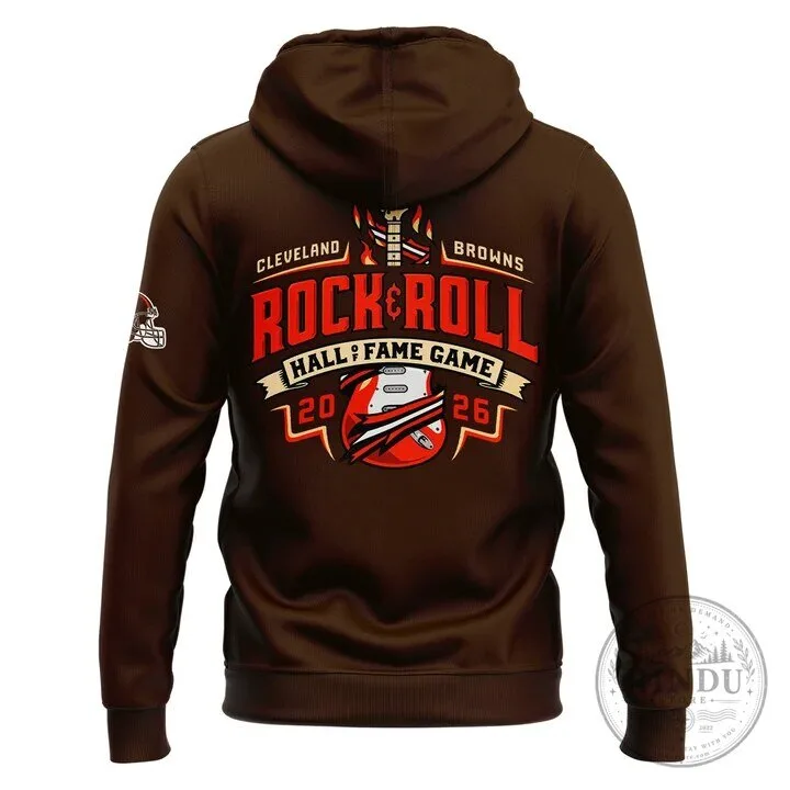 Cleveland Browns Rock and Roll Hall of Fame Game 2026 Brown Hoodie 9 Cleveland Browns Rock and Roll Hall of Fame Game 2026 Brown Hoodie