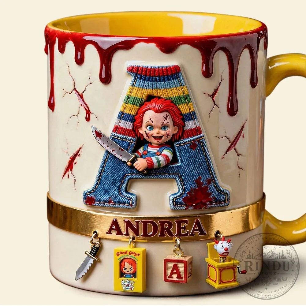 Chucky Horror Movie Alphabet Letter A Personalized Name Accent Mug 10 Chucky Horror Movie Alphabet Letter A Personalized Name Accent Mug