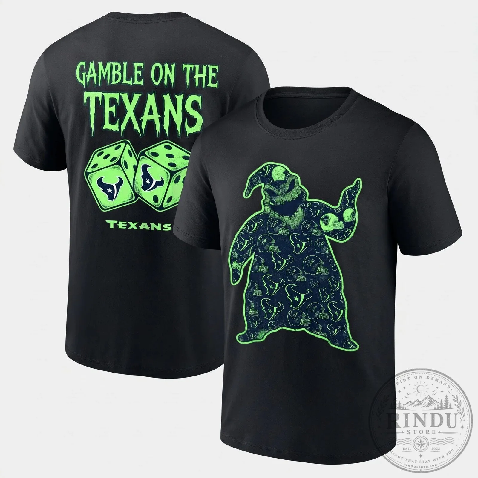 Houston Texans Oogie Boogie Halloween Gamble On The Texans T-Shirt