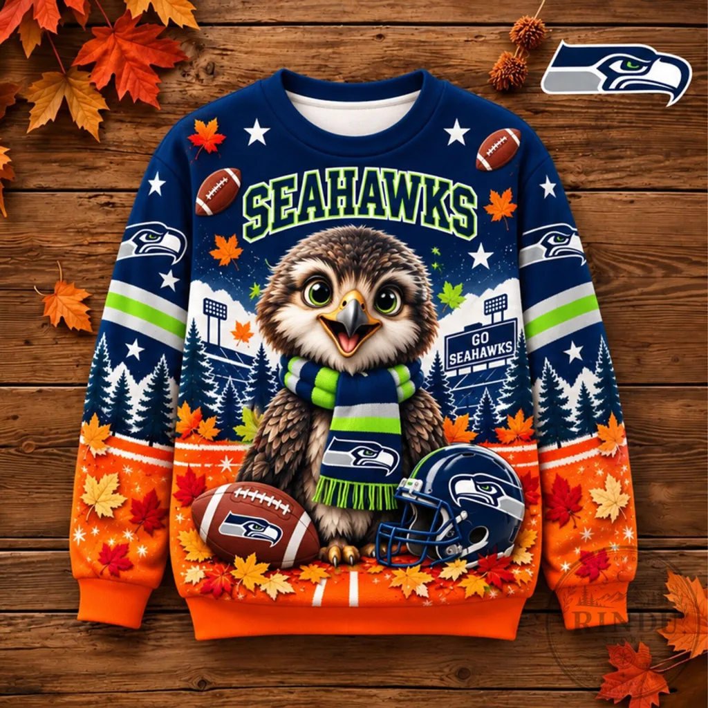 Seattle Seahawks Football Team Cute Owl Mascot Crewneck Sweatshirt Seattle Seahawks Football Team Cute Owl Mascot Crewneck Sweatshirt