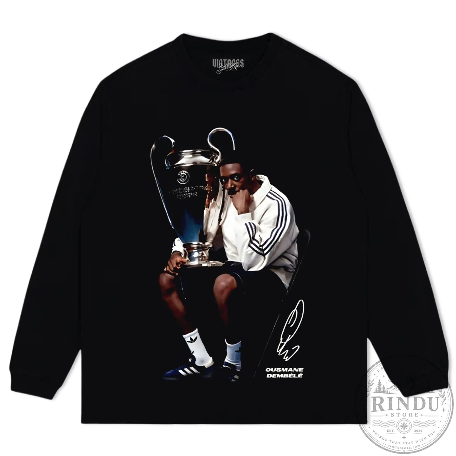 Ousmane Dembele Champions League Trophy Celebration T-Shirt 11 Ousmane Dembele Champions League Trophy Celebration T-Shirt