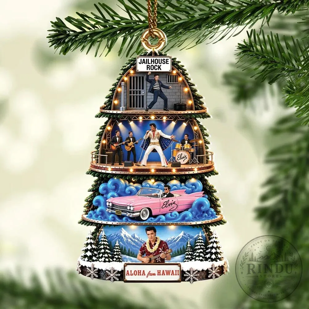Elvis Presley Jailhouse Rock Aloha From Hawaii Christmas Tree Ornament