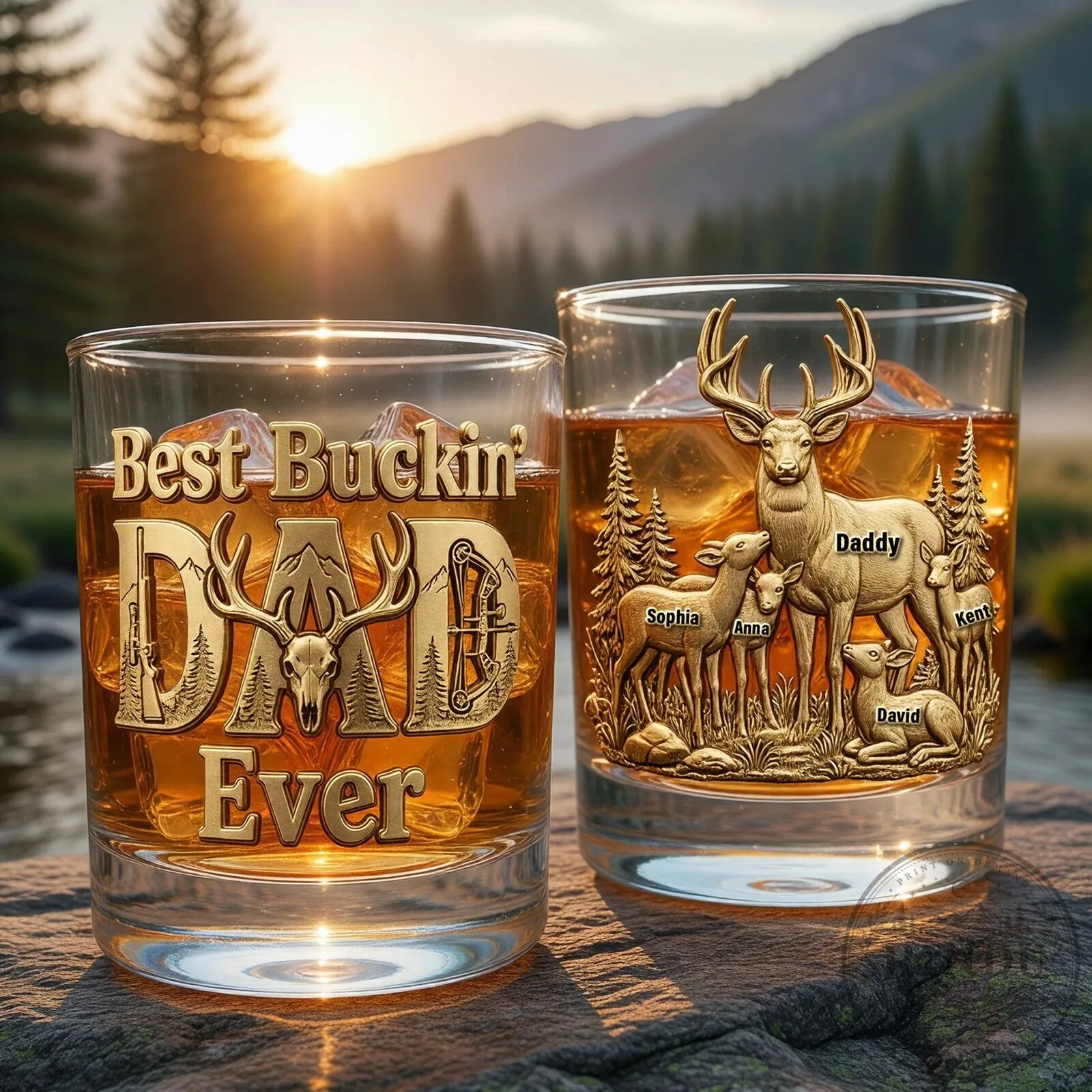 Best Buckin Papa Ever Deer Hunting Whiskey Glass 9 Best Buckin Papa Ever Deer Hunting Whiskey Glass