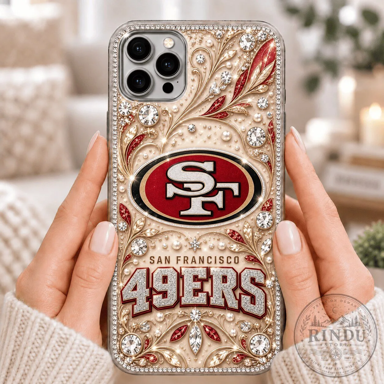 San Francisco 49ers NFL Football Team Rhinestone Phone Case for iPhone 14 Pro Max