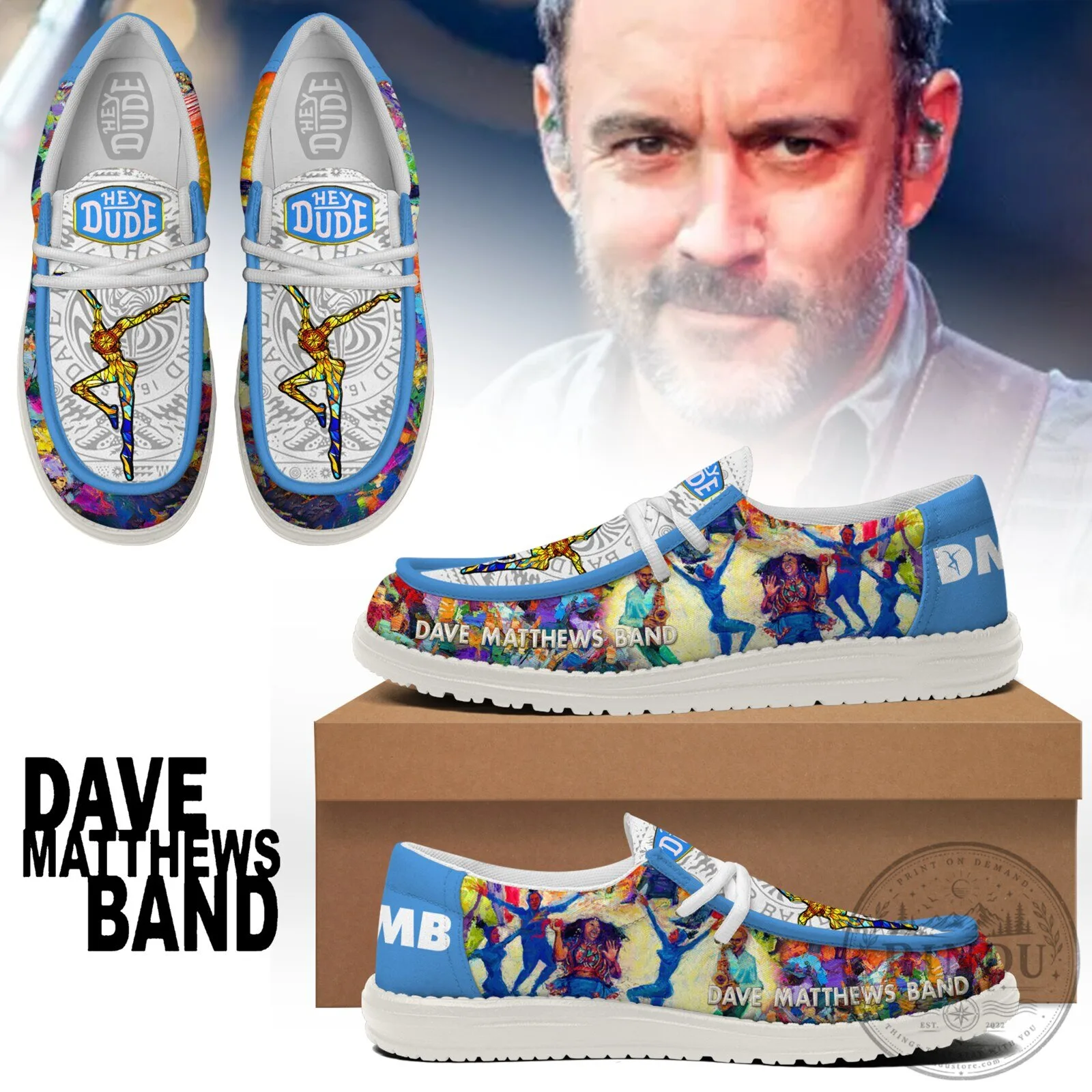 Dave Matthews Band Dancing Man Hey Dude Style Loafer Shoes